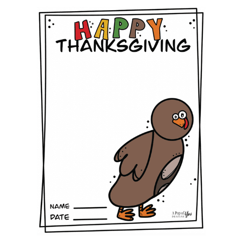 a pop of you designs happy thanksgiving turkey handprint keepsake printable freebie