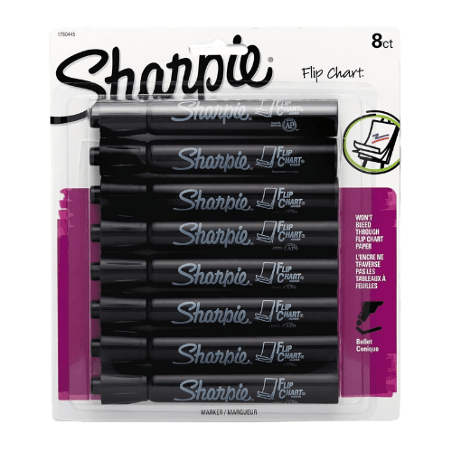 black flip chart markers