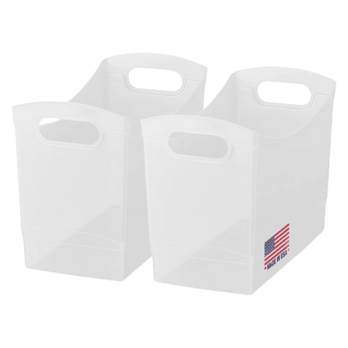 clear plastic magazine bins 2 pack