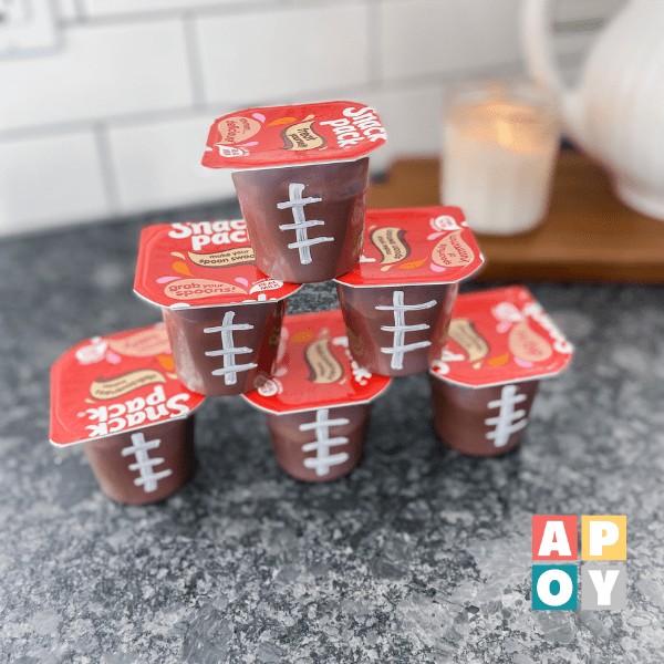 football pudding cups
