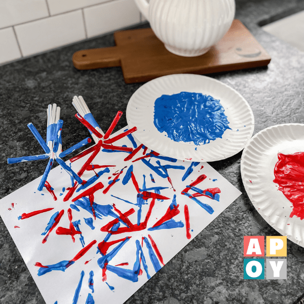 Firework Straw Stamp: Easy and Inexpensive Fourth of July Craft for Kids