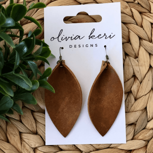 leather teardrop earrings