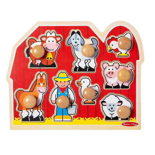 melissa and doug farm wooden chunky puzzle