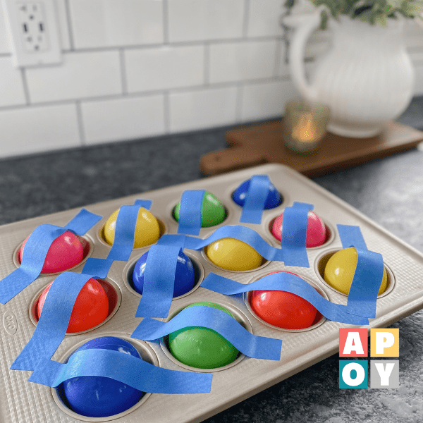 muffin pan ball activity,easy activity for babies,easy fine motor activity