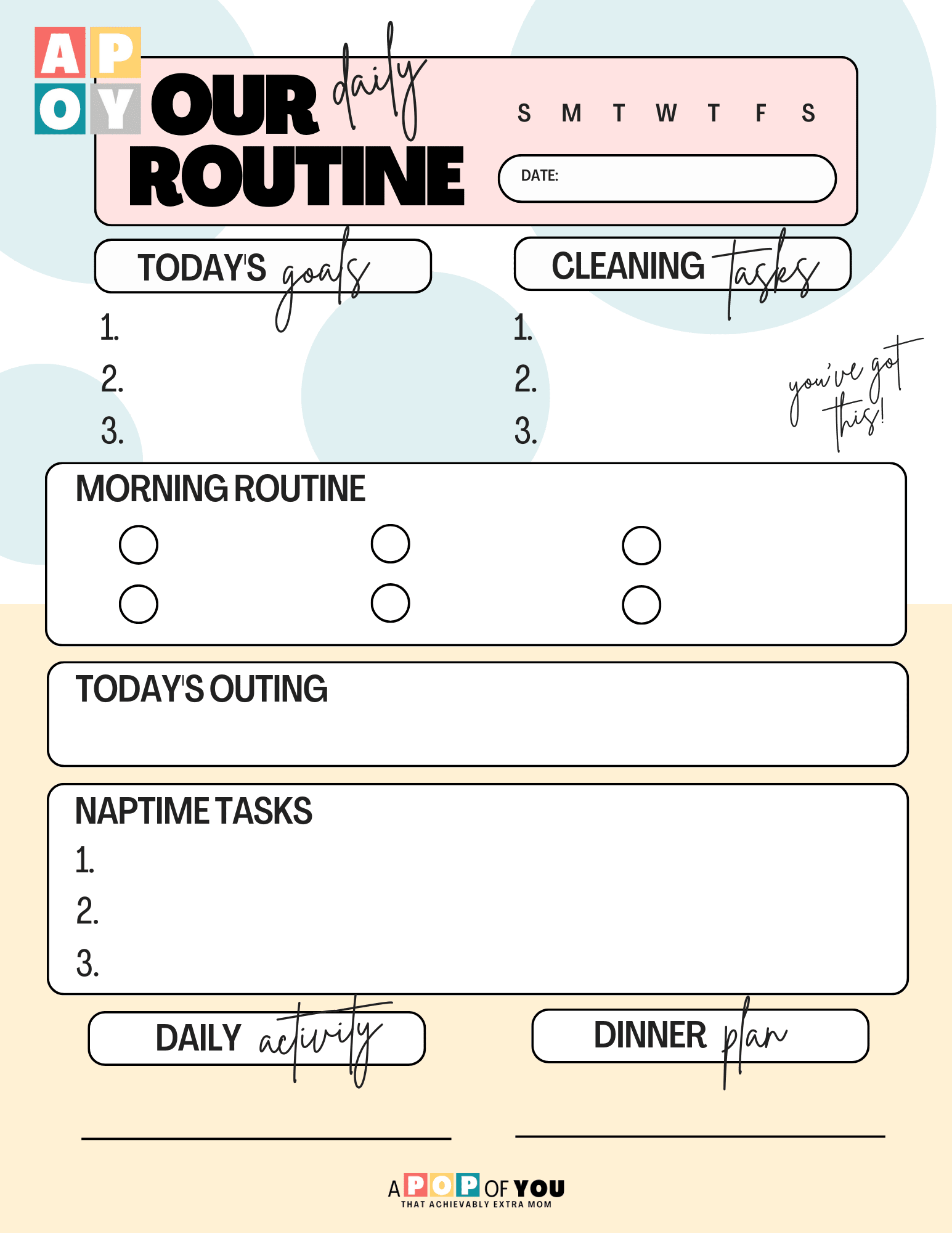 our daily routine template