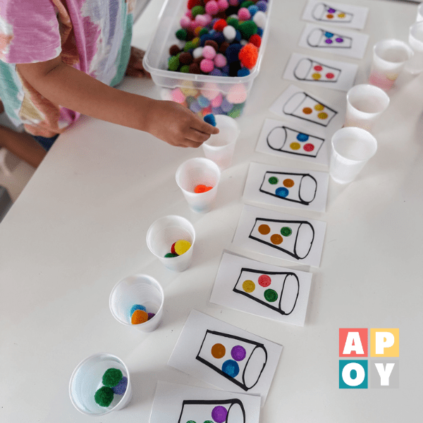 pompom color match cups