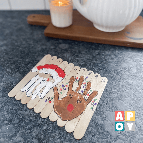 Craft Stick Handprint Christmas Puzzles: Engaging Keepsake Activities for Kids