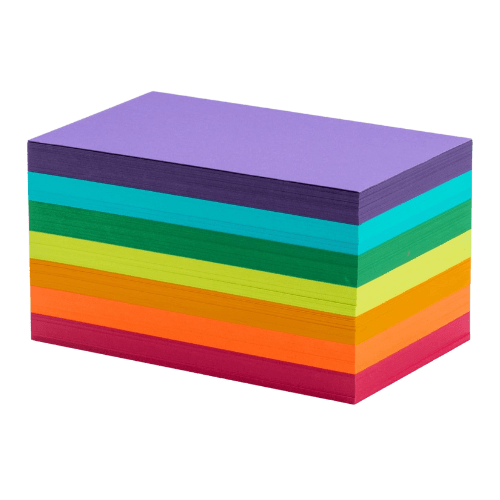 rainbow index cards