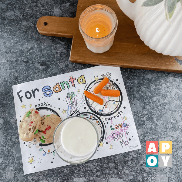 Printable Santa Cookie Tray: A Fun Coloring Activity for Christmas Eve Traditions 