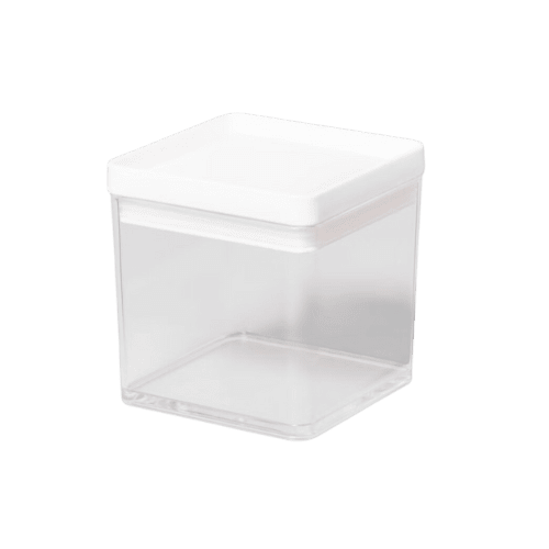 short square plastic storage container