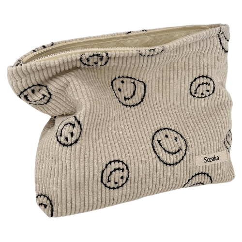 smiley face cosmetic bag