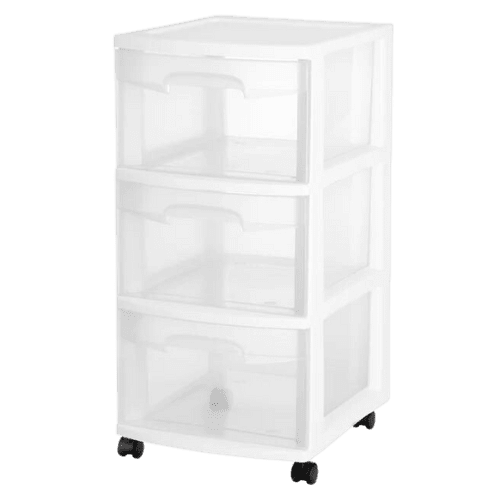 sterilite large three drawer organizer