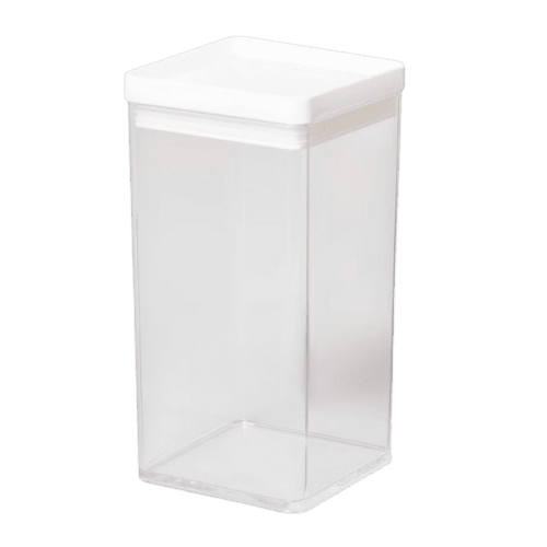 tall square plastic storage container