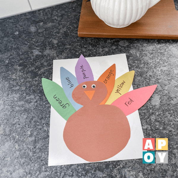 Feathered Fun: Turkey Feather Color Identification Craft for Toddler Color Recognition