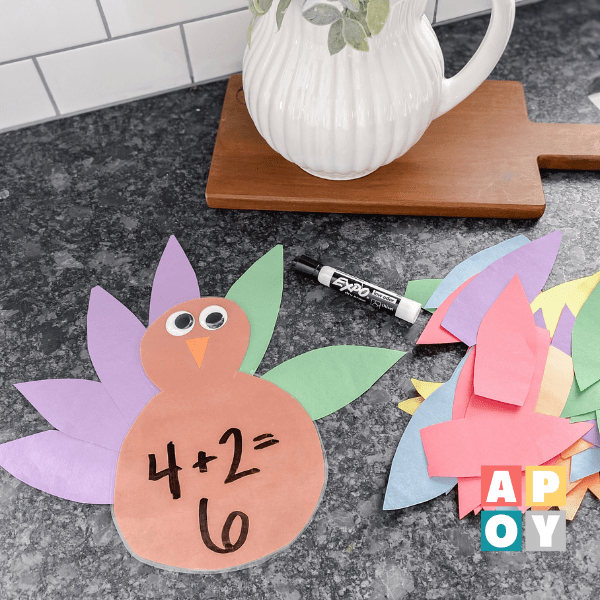 Gobble Up Learning Fun: Turkey Feather Addition Activity for Toddlers