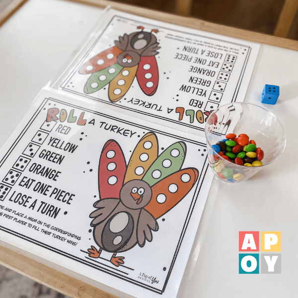 Engaging Toddler Fun with Roll a Turkey Game: Printable Activity for Thanksgiving