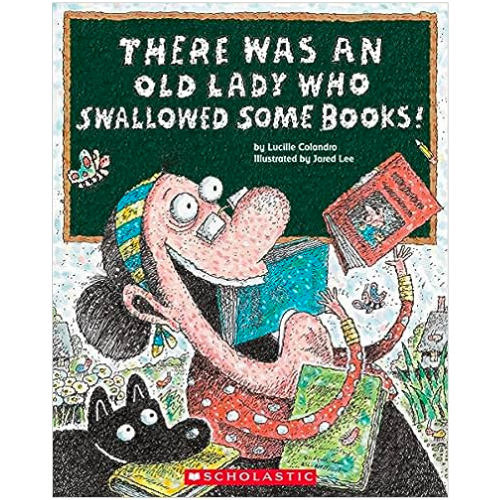 there was an old lady who swallowed some books