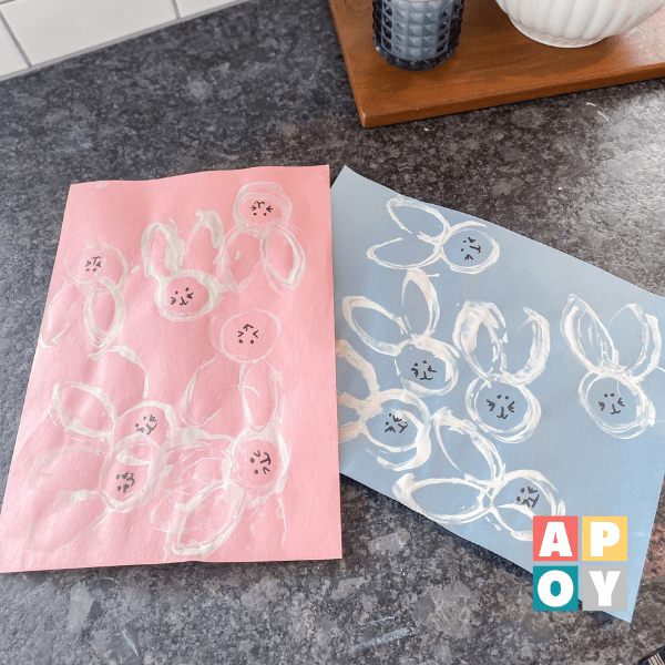 toilet paper bunny stamp painting