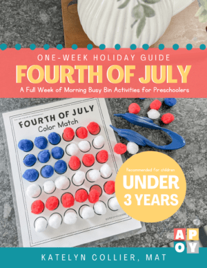 fourth of july morning bins guide ages 3 and under