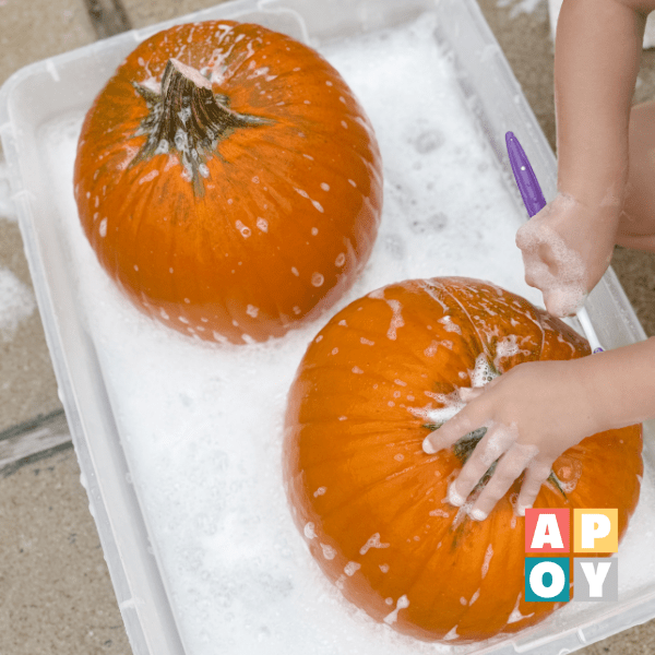 washing pumpkins