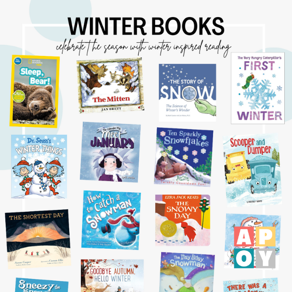 winter books collage