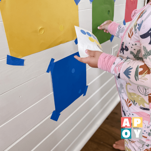 Color Recognition Activity for Toddlers: Fun Hands-On Sorting with Sticky Wall Crafts